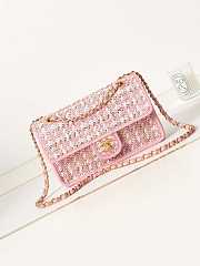 Chanel Flap Bag Woven Lambskin Pink 25cm - 1