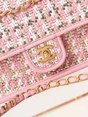 Chanel Flap Bag Woven Lambskin Pink 25cm - 2