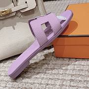 Hermes Oran Purple Slides - 4