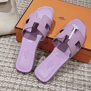 Hermes Oran Purple Slides - 2