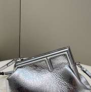 Fendi First Small Silver Leather Bag 26x18x9.5cm - 2