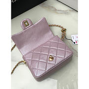 Chanel Classic Flap Mini Square Shoulder Bag Pink 19x13x6cm - 4