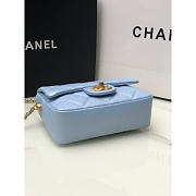 Chanel Classic Flap Mini Square Shoulder Bag Blue 19x13x6cm - 5