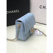 Chanel Classic Flap Mini Square Shoulder Bag Blue 19x13x6cm - 4