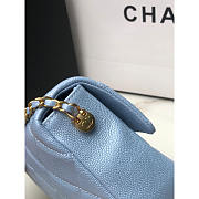 Chanel Classic Flap Mini Square Shoulder Bag Blue 19x13x6cm - 3