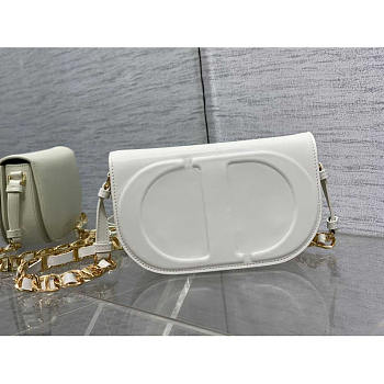 Dior CD Signature Bag With Strap Box Calfskin White 21 x 6 x 12 cm