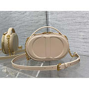 Dior CD Signature Oval Camera Bag Latte Calfskin Beige 18x11x6.5cm - 3