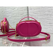 Dior CD Signature Oval Camera Bag Latte Calfskin Pink 18x11x6.5cm - 1