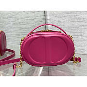 Dior CD Signature Oval Camera Bag Latte Calfskin Pink 18x11x6.5cm - 5