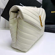 YSL Loulou Medium Bag Leather White Gold 30x22x10cm - 5