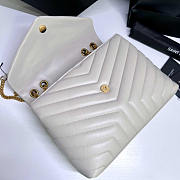 YSL Loulou Medium Bag Leather White Gold 30x22x10cm - 4