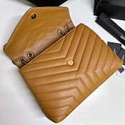 YSL Loulou Medium Bag Leather Brown Gold 30x22x10cm - 5