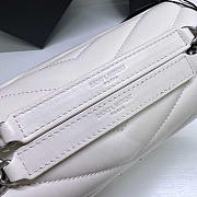 YSL Loulou Medium Bag Leather White Silver 30x22x10cm - 3