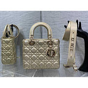 Dior Small Lady Gold Lambskin Iridescent and Metallic 20cm - 1