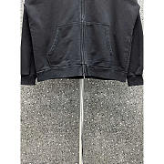 Balenciaga Graphic Print Zip-up Hoodie Black - 2