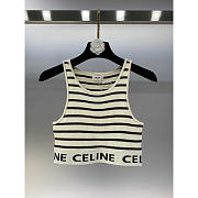 Celine Sports Knit Striped Sports Bra - 1