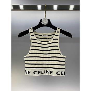 Celine Sports Knit Striped Sports Bra