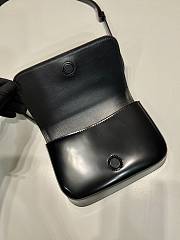 Prada Brushed Leather Mini Bag Shoulder Strap Black 18x12.5x2.5cm - 6