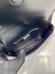 Prada Brushed Leather Mini Bag Shoulder Strap Black 18x12.5x2.5cm - 5