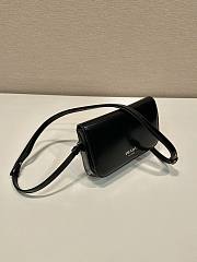 Prada Brushed Leather Mini Bag Shoulder Strap Black 18x12.5x2.5cm - 3