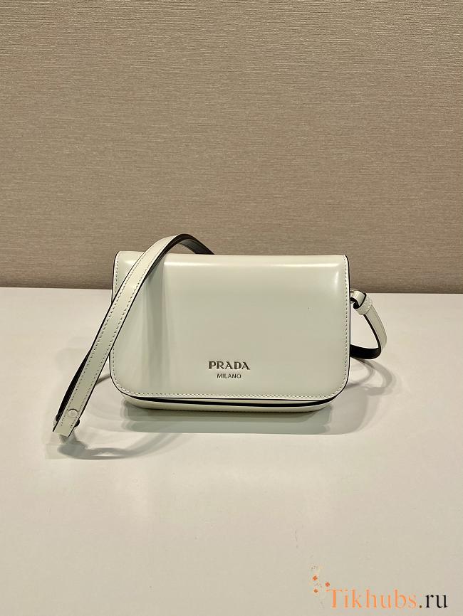 Prada Brushed Leather Mini Bag Shoulder Strap White 18x12.5x2.5cm - 1
