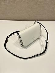 Prada Brushed Leather Mini Bag Shoulder Strap White 18x12.5x2.5cm - 2