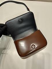 Prada Brushed Leather Mini Bag Shoulder Strap Brown 18x12.5x2.5cm - 6