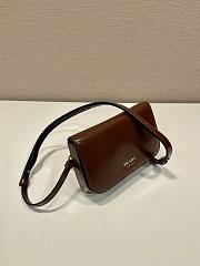 Prada Brushed Leather Mini Bag Shoulder Strap Brown 18x12.5x2.5cm - 4