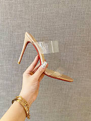 Christian Louboutin Just Nothing Illusion Red Sole Sandals Beige Heel 10cm - 1