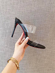 Christian Louboutin Just Nothing Illusion Red Sole Sandals Black Heel 10cm - 1