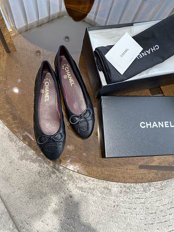 Chanel Ballet Flats Aged Calfskin Black 