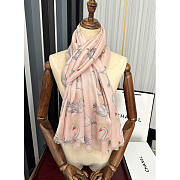 Chanel Swan Print Silk Scarf Pink 100x200cm - 4