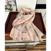 Chanel Swan Print Silk Scarf Pink 100x200cm - 3