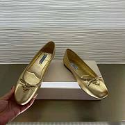Prada Nappa Leather Ballerinas Gold - 4