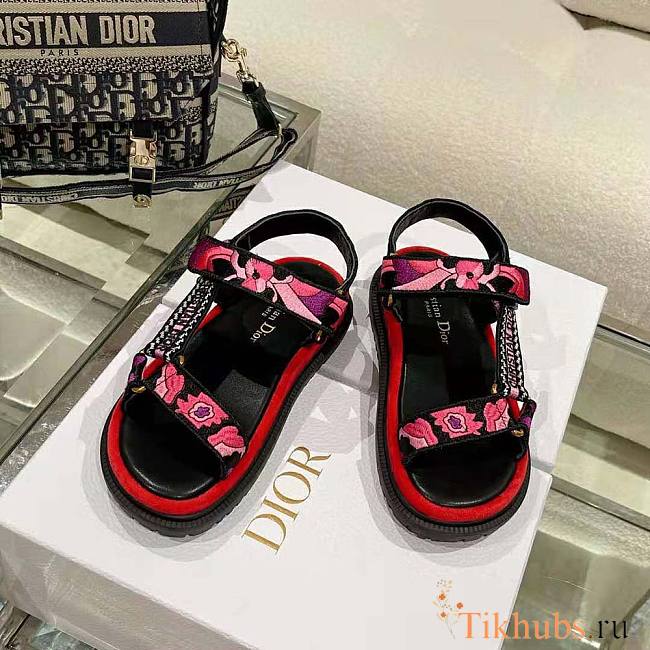 Dior D-wave Sandal Indy Pink Multicolor - 1