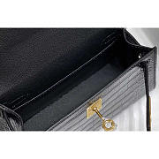 Hermes Black Shiny Alligator Mini Kelly 20 Gold Hardware 19cm - 5