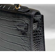 Hermes Black Shiny Alligator Mini Kelly 20 Gold Hardware 19cm - 2