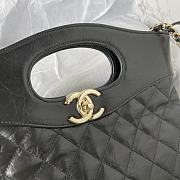 Chanel Vintage Shopping Bag Black 22x23x5.5cm - 4