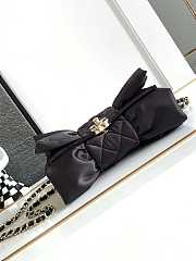Chanel 23A Clutch Satin Bow Evening Bag Black 20x20x4cm - 5