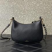 Valentino Small Rockstud Hobo Bag Black 25x20x4cm - 1