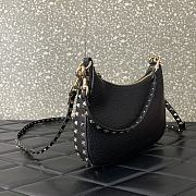 Valentino Small Rockstud Hobo Bag Black 25x20x4cm - 2