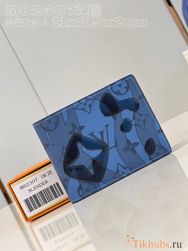 Louis Vuitton LV Slender Wallet Blue 11 x 8.5 x 2 cm - 1