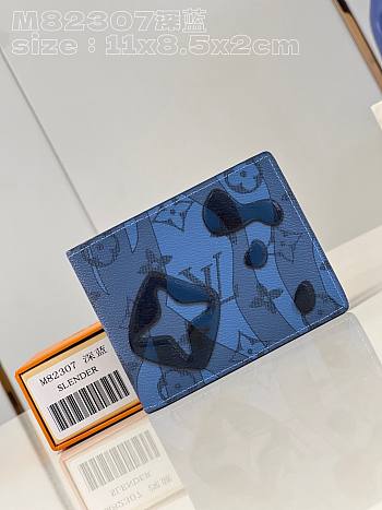 Louis Vuitton LV Slender Wallet Blue 11 x 8.5 x 2 cm