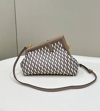 Fendi First Small Dove Gray White Bag 26x18x9.5cm