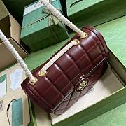 Gucci Deco Small Shoulder Bag Dark Red 25x19.5x8cm - 2