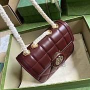 Gucci Deco Mini Shoulder Bag Dark Red 18x14.5x8cm - 4