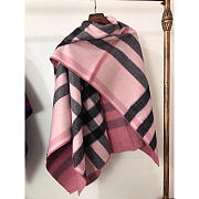 Burberry Check Flared Cape Coat Pink 140x140cm - 4