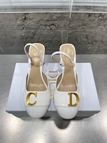 Dior C'est Slingback Pump White Patent Calfskin 8cm
