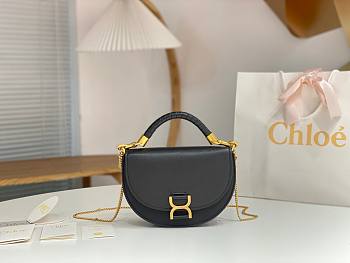 Chloe Marcie Chain Flap Bag Black 22.5x15.5x7cm
