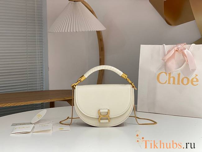 Chloe Marcie Chain Flap Bag White 22.5x15.5x7cm - 1